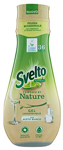 Svelto Gel pour lave-vaisselle avec vinaigre Ecolabel, pack économique, 36 lavages