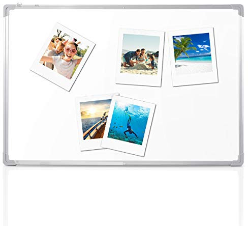 DREAMADE Magnettafel Beschreibbar, Whiteboard Set Magnetwand Weiß, Weißboard Whiteboard Magnetisch und Beschreibbar,Magnettafel mit Stiftablage und Abnehmbare Haken (60 x 40 cm)