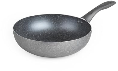 Progress BW09874EU Go Healthy 28cm Wokpfanne mit Metallisch marmorierte, BPA-Frei, Antihaftbeschichtung, PFOA-frei wok, Induktionfest pfanne, leichte Reinigung, Soft Touch Griffe, woks & wokpfannen