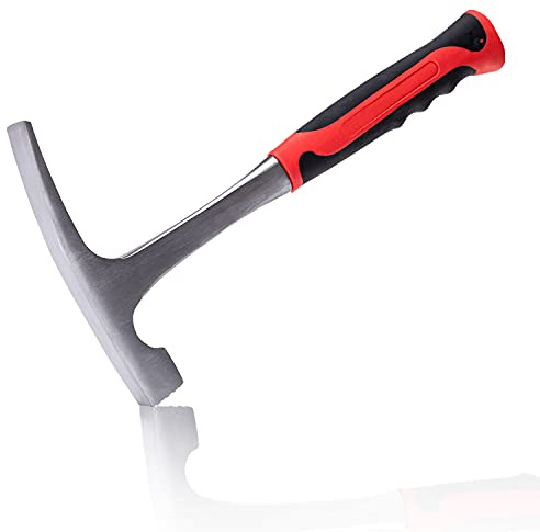 WISEPRO 13 Inch Rock Pick Hammer, 21 oz All Steel Geology Hammer Brick Hammer, Rock Hammer Geology Tools for Mining and Geological Exploration