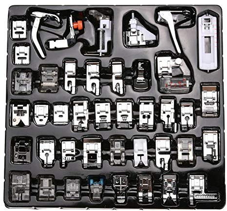 BUDDE 42pcs Domestic Sewing Machine Presser Feet Set Compatible for Brother, Babylock, Singer, Janome, Elna, New Home, Simplicity, Necchi, Kenmore, Only for Low Shank Sewing Machines