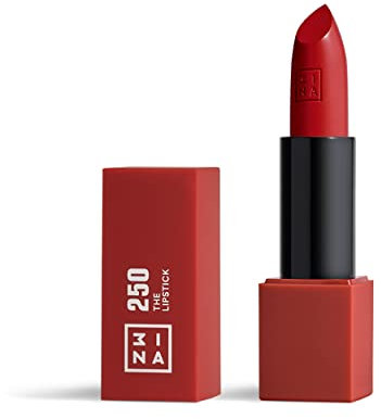 3INA MAKEUP - Vegan - The Lipstick 250 - Dunkelrosa Rot - Lippenstift Matt - Hochpigmentiert Lippen-Stift - Mattiert Intensive Farbe - Cremig Vanille-Duft - Cremige Texture - Cruelty Free