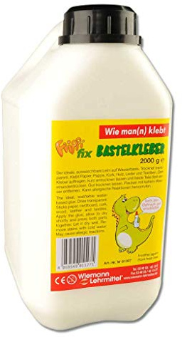 „Flippi fix“ Bastelkleber, transparent, flüssiger Kleber auf Wasserbasis | Wiemann Lehrmittel (2 kg)
