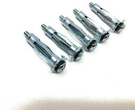 5x HM 4x45 S - Hohlraum-Metalldübel mit Schraube zum Befestigen von Bildern, Gardinenschienen in Plattenbaustoffen