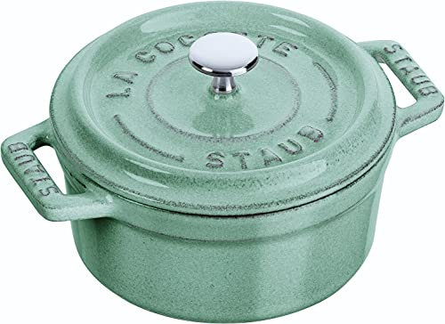 STAUB Mini COCOTTE, 10CM, 0.25LM SAGE GREEBM CAST Iron, Round