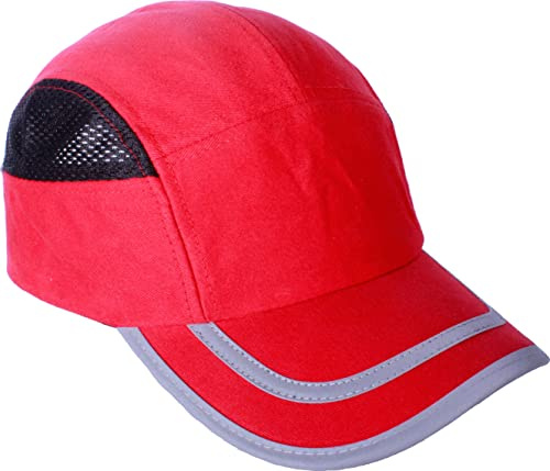 Bricoloco - Berretto di sicurezza omologato, stile casual, protezione da lavoro, industria, sport a rischio antiurto, linea comfort headline (comfort RE - rosso visiera standard)
