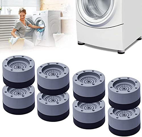 SAMSYOKI 8 piezas Antivibracion Lavadora Pies, Almohadillas de Goma para Lavadoras, Almohadillas Universales para Pies de Lavadora y Secadora para Reducción de Ruido y Vibraciones (A)