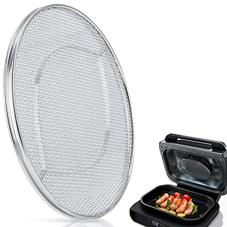 Edelstahl Spritzschutz Kompatibel für Ninja Foodi FG551, Wiederverwendbares 6-in-1 Air Fryer Zubehör, Indoor Grill Zubehör, Feinmaschiger Spritzschutz, Ninja Ersatz Bildschirm Spritzschutz