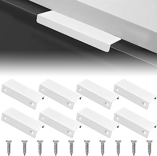 REFORUNG 10 Stück Versteckte Möbelgriff Schubladengriffe 80mm Unsichtbare Griffe Garderobe Aluminiumlegierung Verdeckter Schrankgriffe mit Schrauben für Kleiderschrank Schrank Schlafzimmer Küche