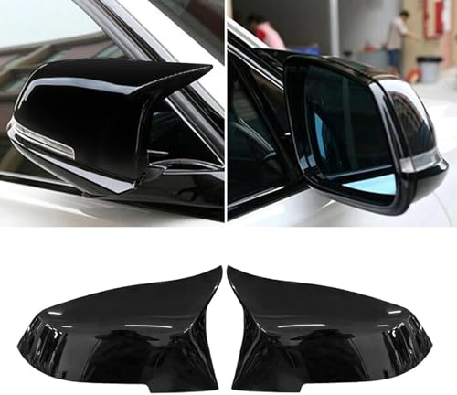 TTCR-II 2 PCS Compatible avec Coque de Rétroviseur BMW Série 1 F20 F21/2'F22 F23 F87/3'F30 F31 F34/4'F32 F33 F36/i3 I01/X1 E84 Coques de Remplacement Rétroviseurs Auto Gauche + Droite-Noir Brillant