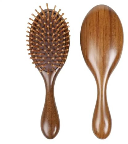 Natural Wooden Hair Brush, Sandalwood Air Cushion Combs for Scalp Massage Anti-static, No Hair Tangle Oval