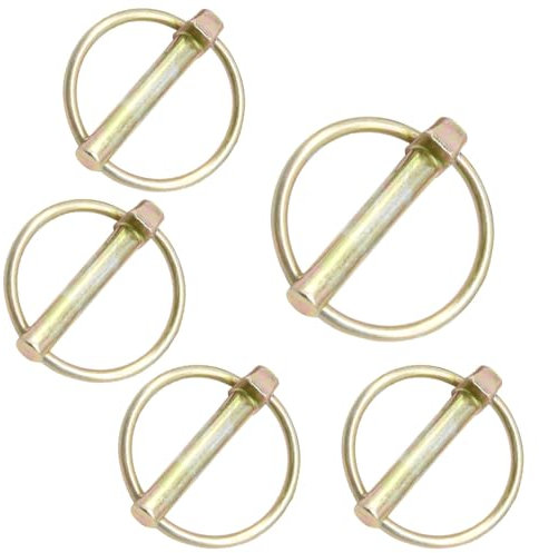 Hocansen 5 Stück Rund Klappsplinte 0.8x4.5cm Klappsplinte mit Ring Rohrklappsplinte Sortiment Bolzen für Rasen, Gartenarbeit, Landwirtschaft (8*45mm/OX)