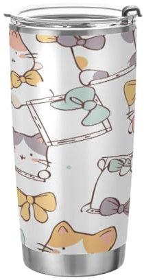 JUMBEAR Vaso de acero inoxidable con aislamiento al vacío de 20 onzas, taza de café y agua, doble pared con recubrimiento en polvo, a prueba de derrames, taza térmica para el hogar y exteriores