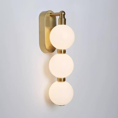 Jadssox LED-Gold-Wandleuchte, Globus-Wandleuchte, moderne festverdrahtete Wandleuchten, Wandbeleuchtung für Innen- und Wohnzimmer, Wandleuchten, 7 W, Wandleuchte für Schlafzimmer, Flur, Heimdekoration