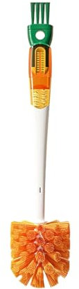 SUIOPPYUW Flat Corner Ball Brush For More In Line Cleaning Of Cup Wall Double Twisted Wire ABS Bottle Washing Brush Cleaning Brush, Yellow