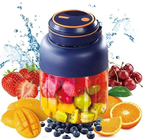45oz Portable Juicer Cup,Portable Smoothie CupBPA-free,Food and Juice for Gym/Outdoor/Office, batidora de vaso portatil USB Rechargeable,Stainless Steel Blades Juicer Cup with Shoulder Strap Straw