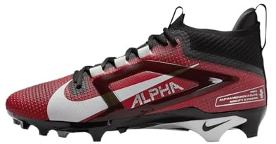 Nike Alpha Menace 4 Elite Football Cleats (FD7036-600, University Red/Team Red/Black/White), University Red/Team Red/Black/White, 10.5 UK