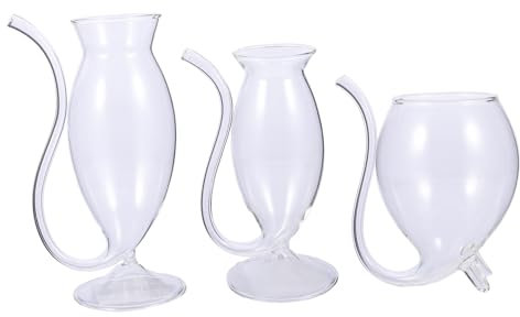 LALADEFIEE 3pezzi Bicchieri Creativi Trasparente Per Vino e Bevande Per Feste Banquet e Decorazione Tavola