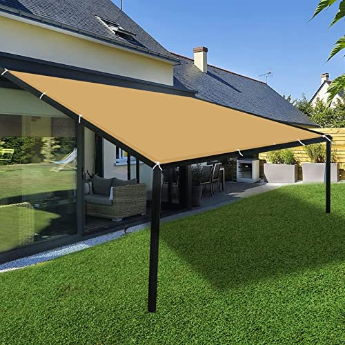 Sonnensegel-Stangen, 2,5 x 6,5 m, atmungsaktiv, UV-Schutz, Terrassensegel-Set für Outdoor, Gartenparty, inklusive kostenlosem Seil, cremefarben