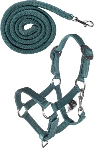 HKM Kinder Hobby Horsing Basic Halfter und Strick, Türkis, One Size