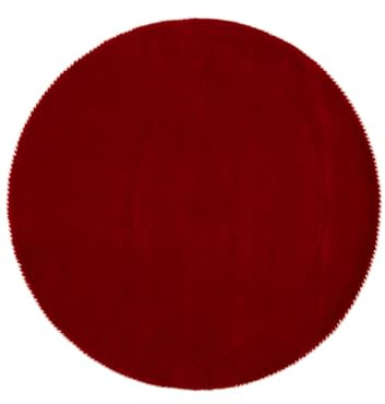 carpetfine handgefertigter Wollteppich Gabbeh Lola Rund Rot Ø 80 cm Weich, Hochwertig, Zeitlos | Runder Teppich für Gemütlichkeit & Eleganz im Wohnzimmer, Schlafzimmer und Diele