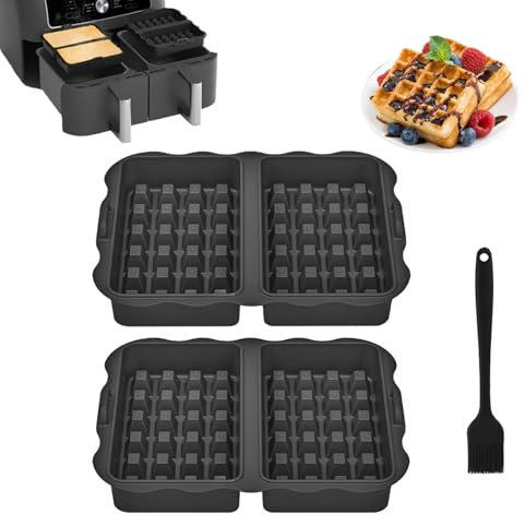 JXAXD 2 Stück Waffeleinsatz kompatibel mit Ninja AF300EU, AF400EU, AF451EU, SL400EU und AF500DE, Heißluftfritteuse Zubehör, Effektiver, B Wiederverwendbar Waffeleinsatz Zubehör, B