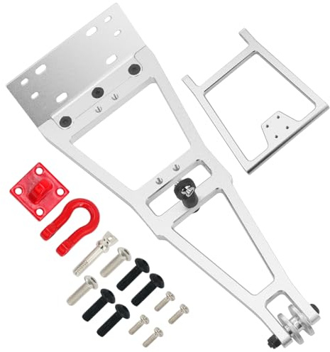 POLANTA Kit de construcción de camión de remolque RC a escala 1/10, cabrestante doble stent rescate grúa de remolque kit de brazo de grúa para RC Crawler SCX10 TRX4 Capra LCG chasis, accesorios de