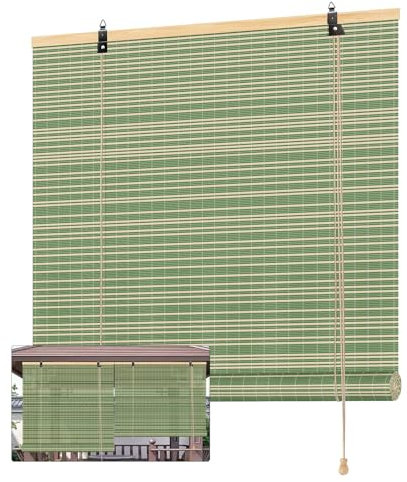 Sonnenschutz Bambusrollo Raffrollo Bambus Für Fenster/Türen Sichtschutz Bambus Rollo 80x150 90x230 100x150 120x200 140x250 160x280cm Atmungsaktives Natürliches Bambus Raffrollo Jalousine Für Gärten