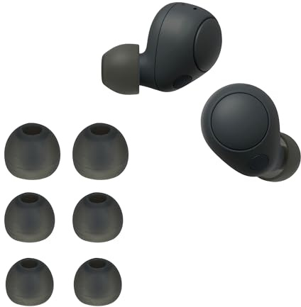 kwmobile 6X Silikonaufsätze für Sony WF-C700N - Ersatz Ohrstöpsel in 3 Größen - Ear Tips für In-Ear Kopfhörer - Zubehör Ersatzpolster in Dunkelgrau
