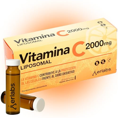 Vitamina C Liposomal 2000 mg Líquida | Alta Biodisponibilidad, Ingredientes 100% Naturales, Apoyo Inmunitario | Vitamin C Pura | Vitamina C Liposomada Sabor Naranja | Solución Oral 30 Viales 10ml