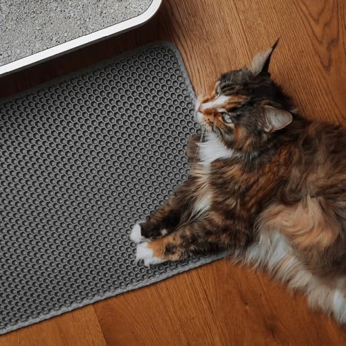 LucyBalu® Loomat Kattlådmatta i 2 lager med halkskydd I Antracit