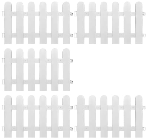 Jcasbdn 5pcs weißer Lattenzaun eleganter weißer Plastikpostenzauneinsätze Hecke Dekorativen Schutzrandgrenze 50 * 30 cm