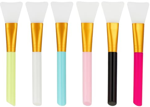 Silicone Face Mask Applicator Brushes Pack of 6 Soft Facial Mask Brush for Skincare, Mud Mask, Clay Mask, Peel Off Mask, DIY Beauty Tool for Creams, Lotions, Serums, Makeup Application (Multicolor)