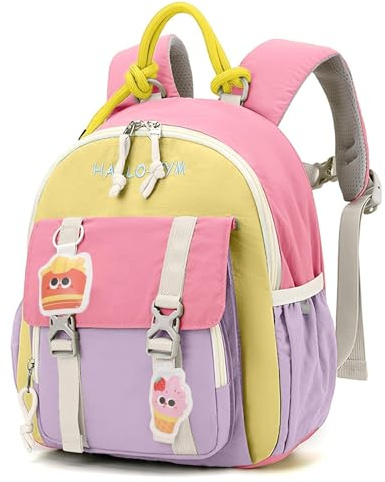 PROTAURI Kinder Rucksack für Mädchen 2-5 Jahre, 9.6L, Kindergartenrucksack Reflektierend mit Brustgurt, Kita Rucksack Wasserabweisend und Leicht, Rosa