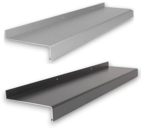 Aluminum Fensterbänke - für den Außenbereich - Individueller Zuschnitt - Putzabschlüsse und Alu-Gleitabschlüsse - EV1 silber und RAL 7016 anthrazit - Made in Germany (T 10 cm x L 90 cm)