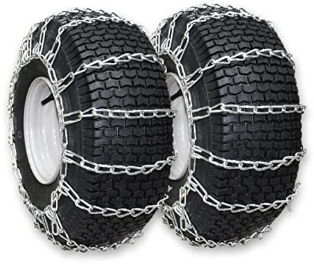 OakTen Set of 2 20x8x8 20x8x10 Tire Chains for Lawn Garden Tractors Mowers and Rider, 2-Link Lawn Tractors Tire Chains