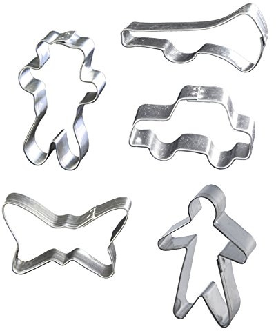 LARES Ausstecher/Ausstechformen Sets - aus Weißblech - perfekt für Kekse, Plätzchen und Fondant - Motiv: Kinder (5-teilig) - Made in Germany