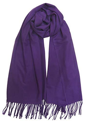 Lina & Lily Damen Pashmina Schal Winterschal in verschiedenen Farben (Lila)