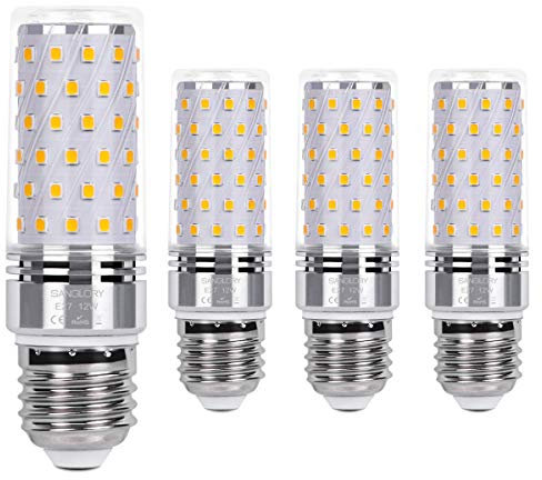 SanGlory LED-Leuchtmittel E27, Warmweiß, 3000 K, 12 W entspricht 100 W, weißglühend, 360 ° Licht, nicht dimmbar, 4 Stück