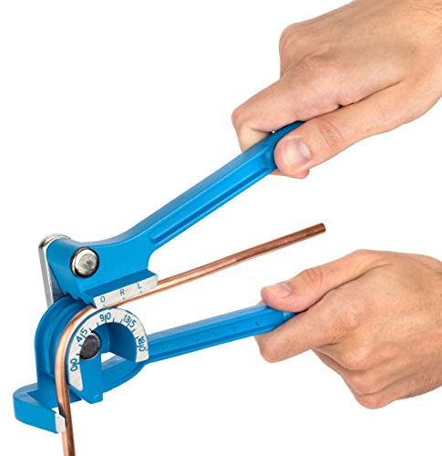 LORESO Tube Bender, 3 in 1 Pipe Bender for 1/4 5/16 3/8 0-180 Degrees Tubing Bending Tools- Manual Tubing Bender for Copper, Brass, Aluminum and Thin Steel Pipes (Bender)