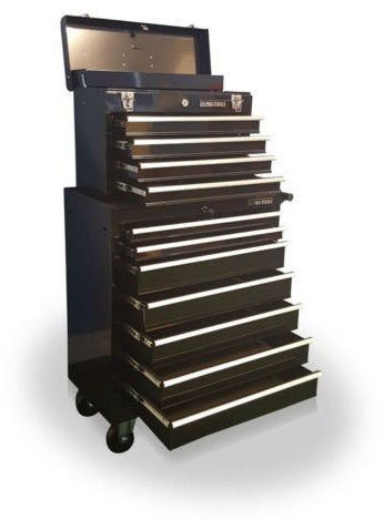 US PRO Tools Black Affordable Steel Chest Tool Box Roller Cabinet 11 Drawers