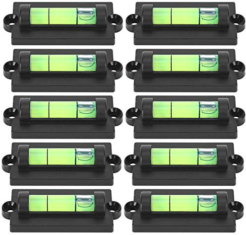 Mini Spirit Levels - 10 Piece Plastic Bubble Level Spirit Levels Bracket Level Motorhome Mount Level for Builders, Home DIY, Brick Laying, Camera Tripod, Computer Display