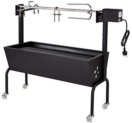 DEMA Barbecue à cochon d'agneau - Noir - Hauteur réglable - 85 cm - Avec moteur