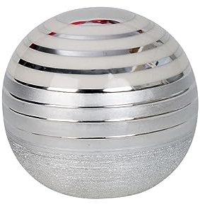 Moderne Deko Kugel Dekofigur aus Keramik weiß/silber 13x12 cm
