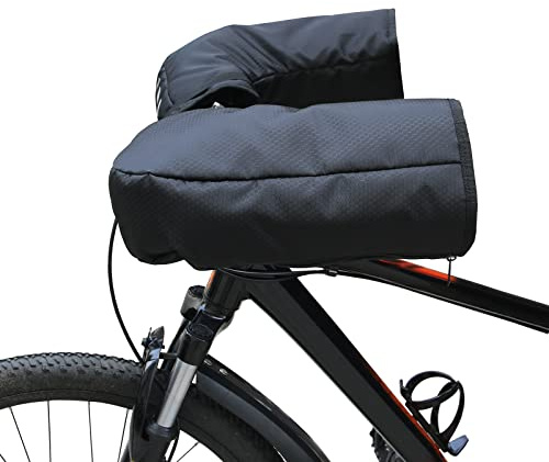 LFDecor Fahrrad Lenker Fäustlinge Handschuhe Winter Lenker Muffs Winddicht Reflektierende Fahrradhandschuhe Lenkerabdeckung Handwärmer mit Reißverschlusstasche für Männer Frauen MTB Motorrad