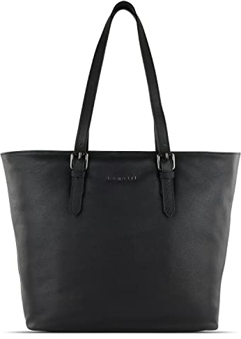 bugatti Bella Shopper aus Leder, Damen-Schultertasche mit Laptopfach 13