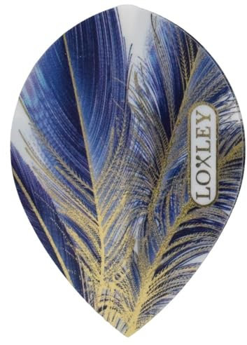 Loxley Feather Blue & Gold Pear - Dart Flights
