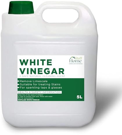 home stuff Natural White Vinegar, Premium Quality All-Purpose Floor & Glass Cleaners, Cleaning Liquid Limescale Glass Stain Remover - For Home Kitchen Living Room Bathroom (5L)