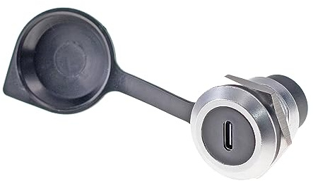 HangTon Connecteur Circulaire étanche pour USB C Type-C à Monter sur Panneau, Extension Femelle à Femelle pour châssis de câble en Ligne, Passage de cloison IP65
