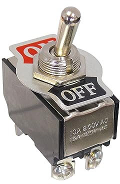 WITTKOWARE Kippschalter mit Schraubklemmen & beschriftetem Aluminium-Schild, 2-polig, EIN/AUS, 10A/250V~, Gewinde M12x0,75